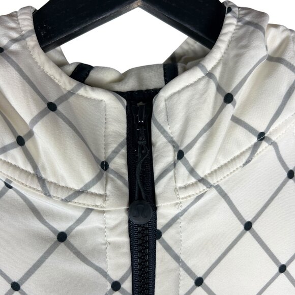 Lululemon Athletica Apres Yoga Rain Diamond Chevron Jacket Ivory / Gray Size 4 - Picture 2 of 9